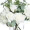 13.5" Premade White Hydrangea, Rose & Eucalyptus in Glass Vase by Ashland®